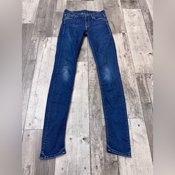Mother Jeans Women's 25 The Looker Blue Denim Skinny Crop Stretch Smoke Mirrors - Picture 1 of 14